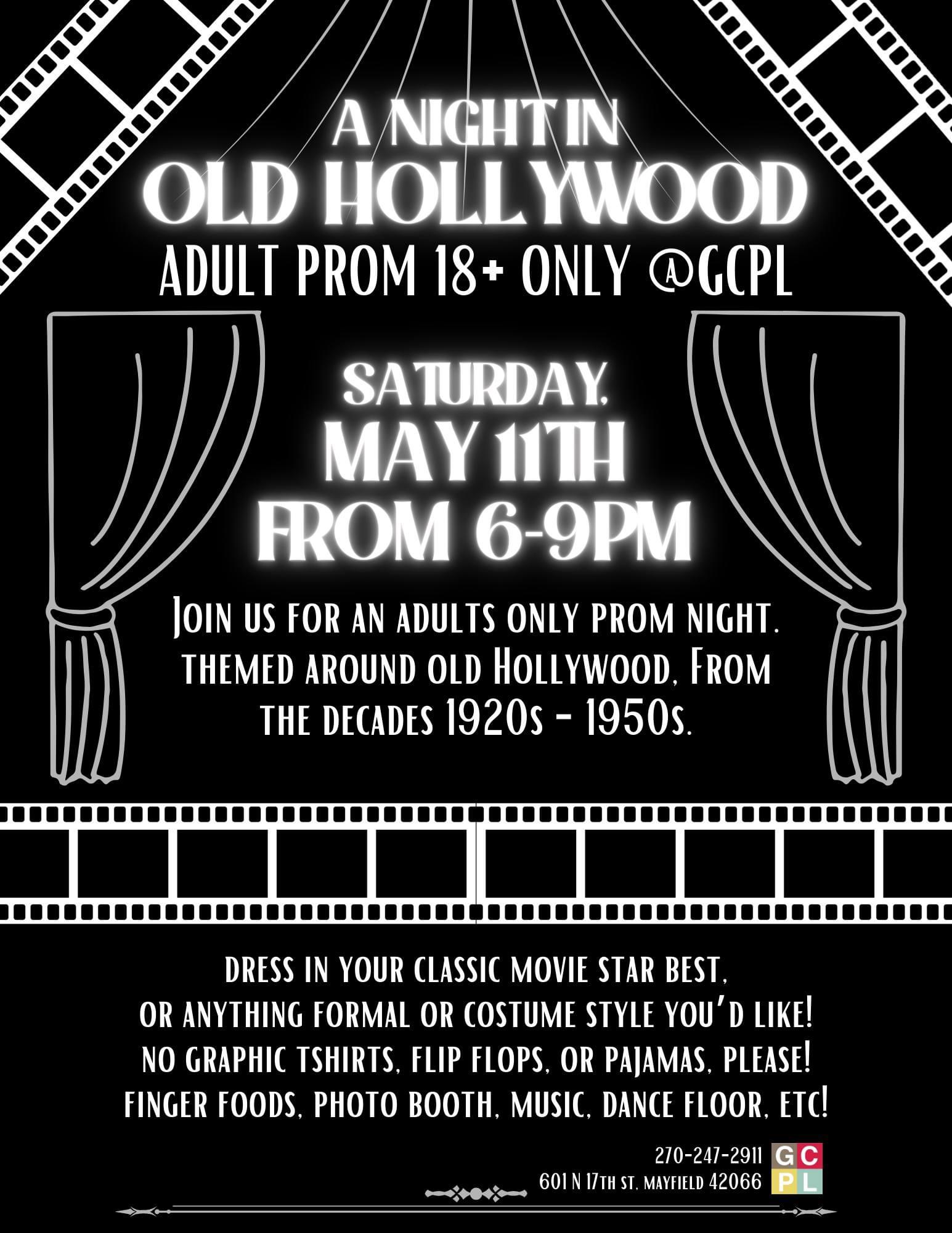 A Night in Hollywood” Adult Prom – Mayfield-Graves County Tourism Commission